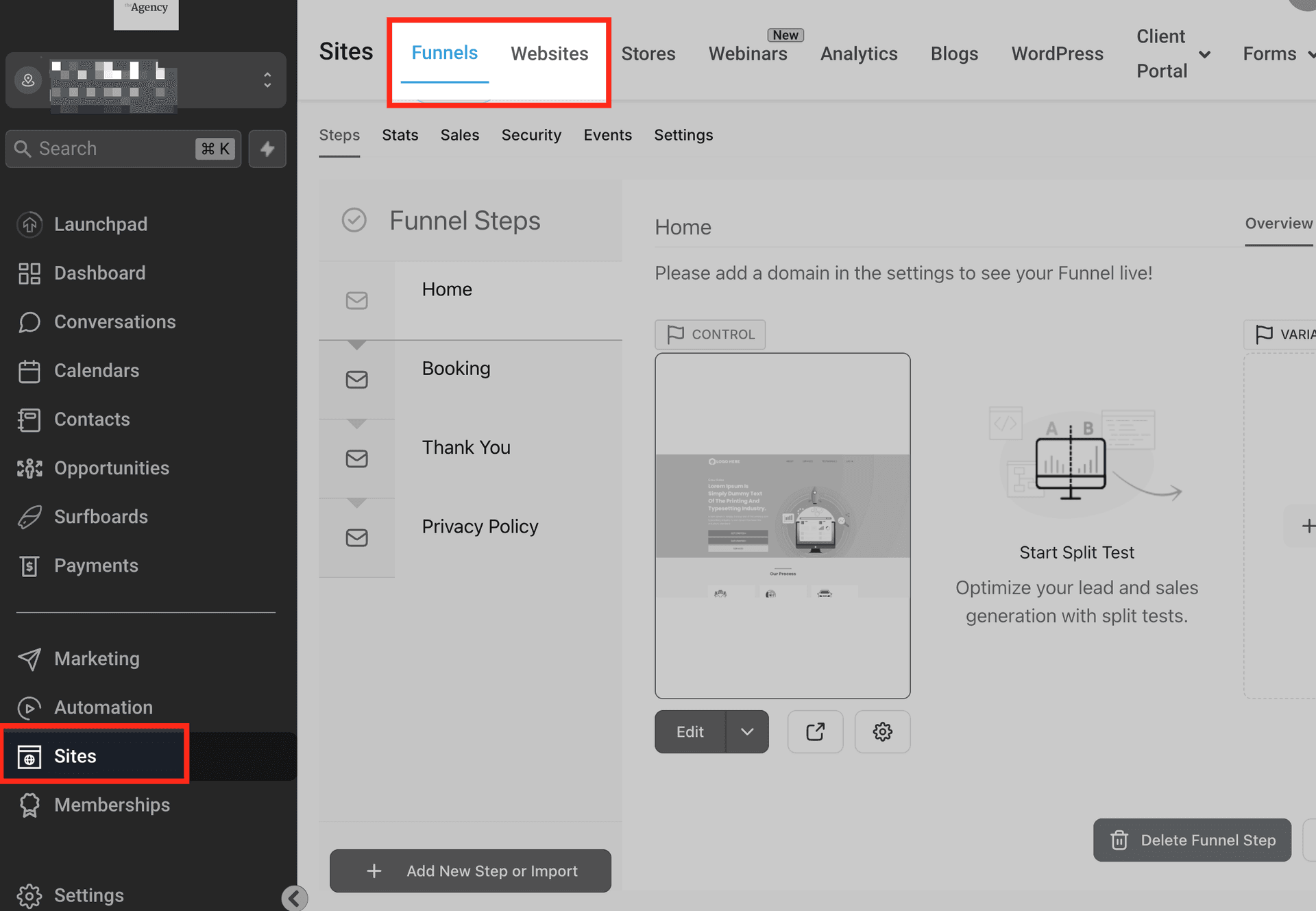 Screenshot for Go High Level Marketplace Site Builder Select Screenshot for Go High Level Marketplace Site Builder Select