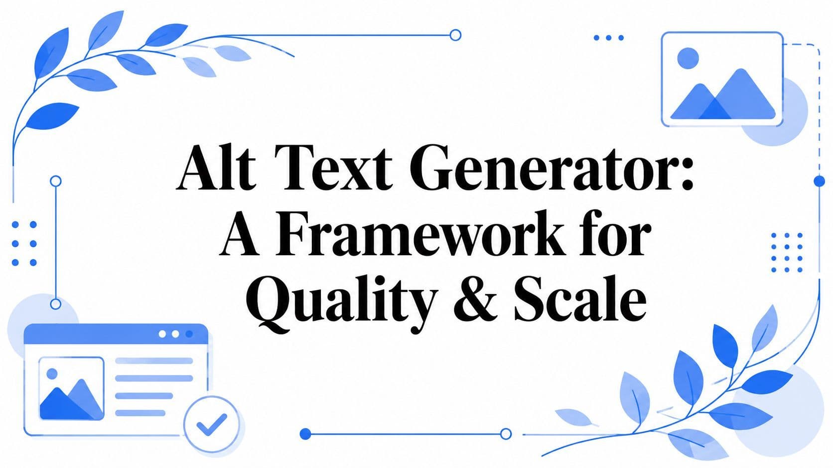 Cover image for Alt Text Generator: A Framework for Quality & Scale