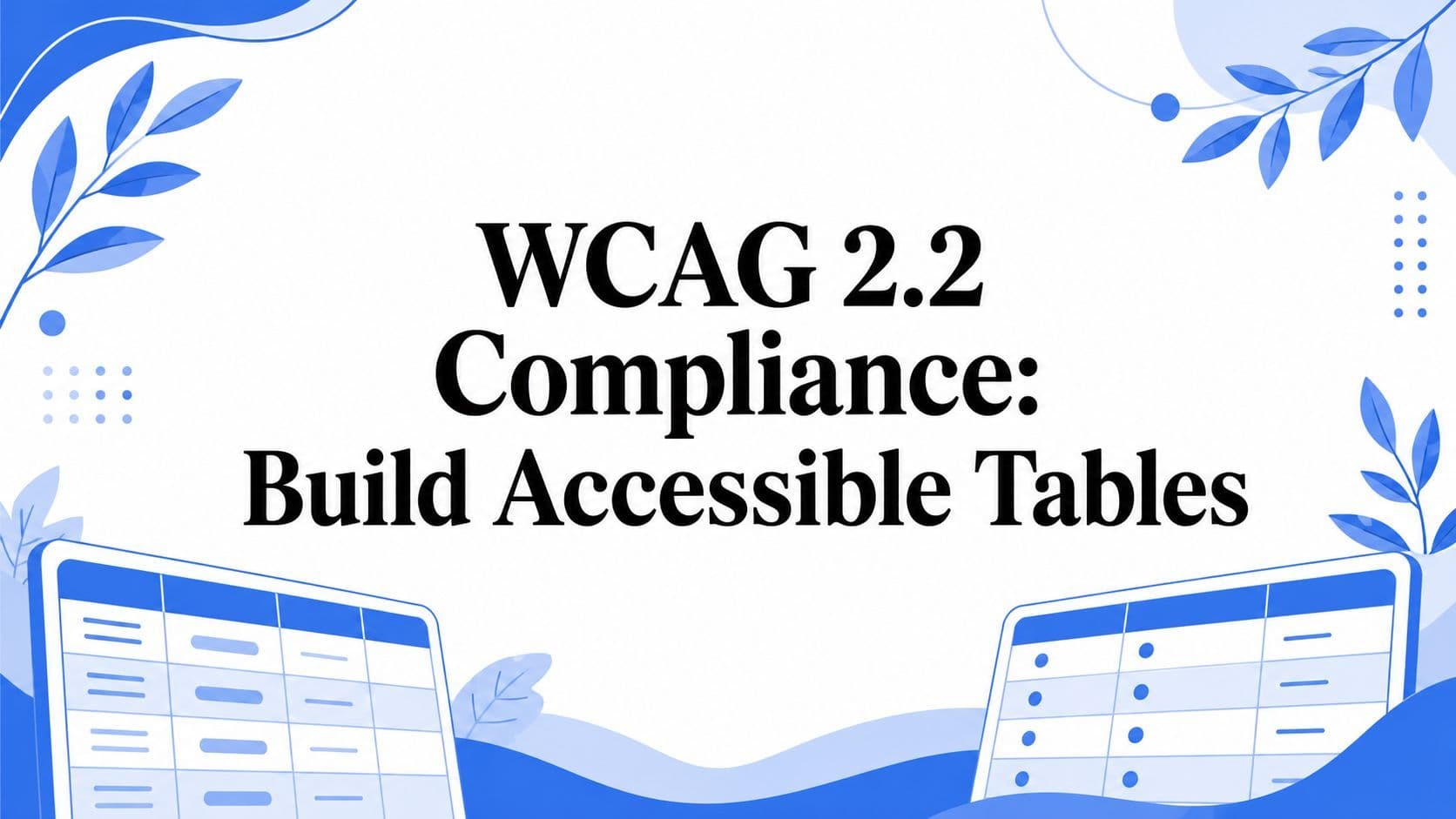 Cover image for WCAG 2.2 Compliance: Build Accessible Tables